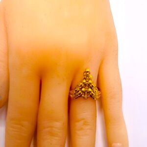 Holiday Sale: Custom-Made 22K Yellow Gold Vermeil Dangling Ring